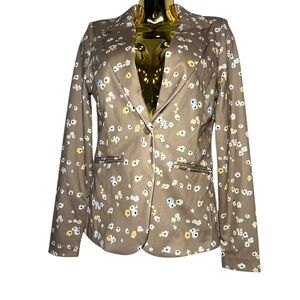 Elegant Floral Tan Women's Blazer S New